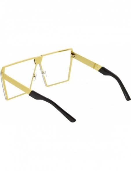 Semi-rimless Modern Oversize Semi Rimless Gradient Color Flat Lens Square Sunglasses 69mm - Yellow Gold / Clear - CP182AAY52X...