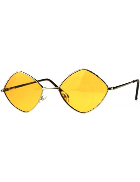 Rectangular Mens Pimp Diamond Pop Color Lens Square Metal Rim Sunglasses - Gold Orange - C518CMROL3Y $13.96