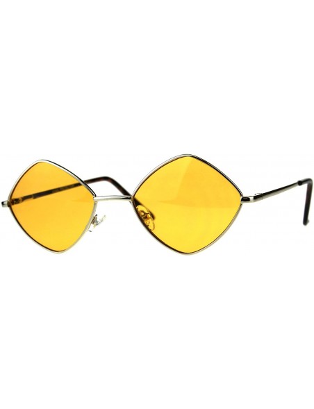 Rectangular Mens Pimp Diamond Pop Color Lens Square Metal Rim Sunglasses - Gold Orange - C518CMROL3Y $13.96