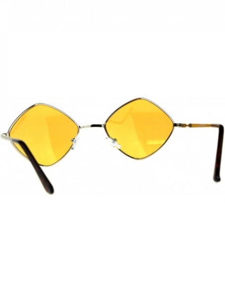 Rectangular Mens Pimp Diamond Pop Color Lens Square Metal Rim Sunglasses - Gold Orange - C518CMROL3Y $13.96