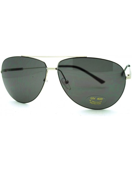 Rimless Super Lite Thin Frame Aviator Sunglasses Classic Rimless Look - Silver - CO11GNFYNH9 $11.15