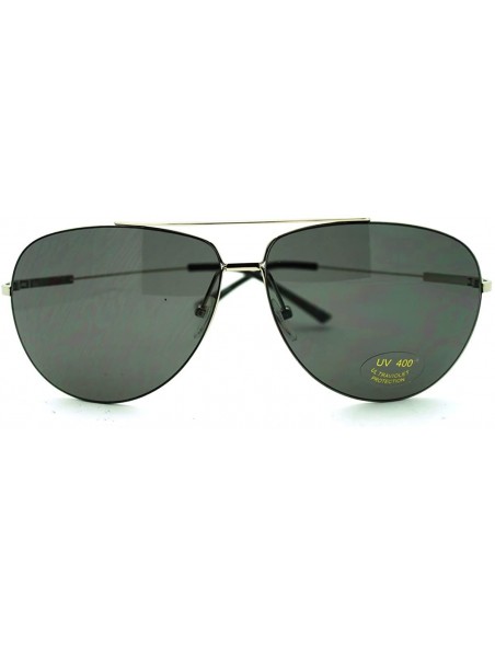 Rimless Super Lite Thin Frame Aviator Sunglasses Classic Rimless Look - Silver - CO11GNFYNH9 $11.15