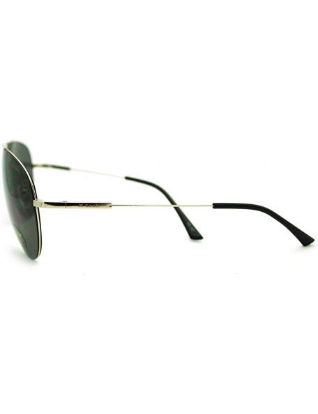 Rimless Super Lite Thin Frame Aviator Sunglasses Classic Rimless Look - Silver - CO11GNFYNH9 $11.15