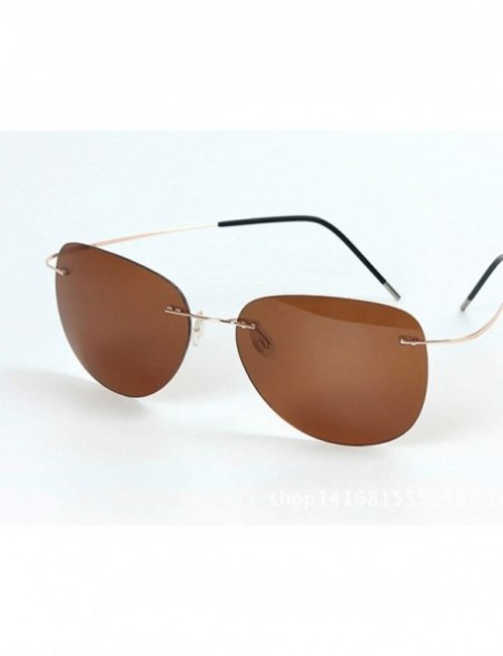 Square Titanium Polarized Sunglasses Super Light Er RimlGafas Men Sun Glasses Eyewear - Zp2117-c3 - CX199CLX5UQ $30.70
