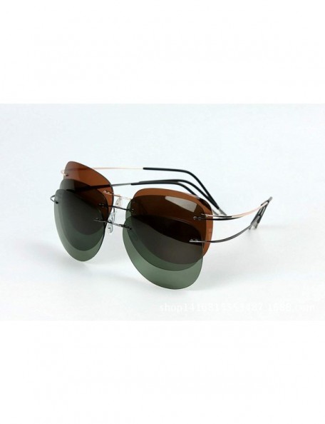 Square Titanium Polarized Sunglasses Super Light Er RimlGafas Men Sun Glasses Eyewear - Zp2117-c3 - CX199CLX5UQ $30.70