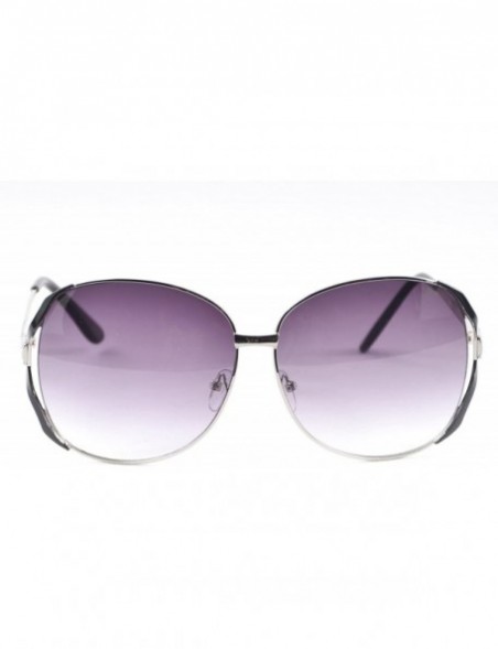 Oval Women's Gradient Oversize 65 mm Sunglasses - Black/Silver - CL11XRDXK5V $10.54