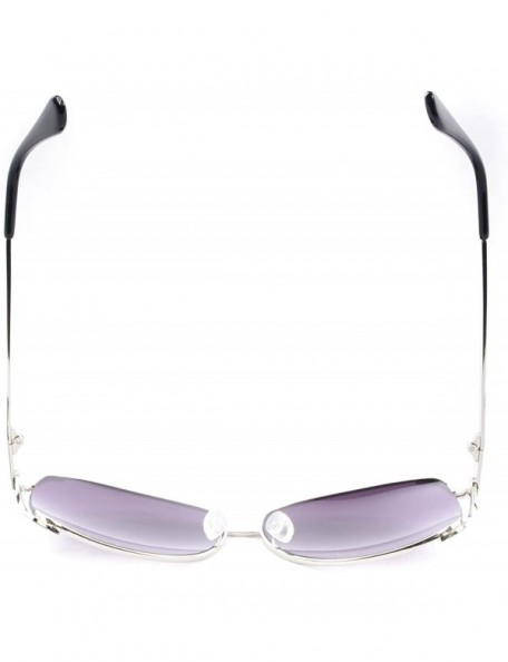 Oval Women's Gradient Oversize 65 mm Sunglasses - Black/Silver - CL11XRDXK5V $10.54