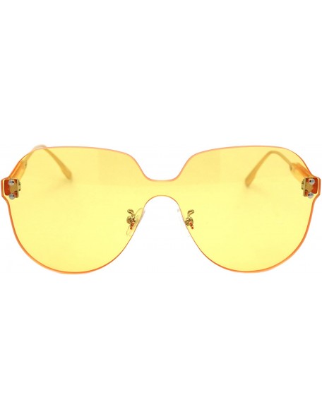 Oversized Womens Rimless Sunglasses Oversized Thick Lens Futuristic Shades UV 400 - Orange - C8194G7M8CZ $15.38
