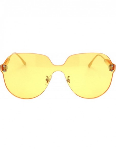 Oversized Womens Rimless Sunglasses Oversized Thick Lens Futuristic Shades UV 400 - Orange - C8194G7M8CZ $15.38