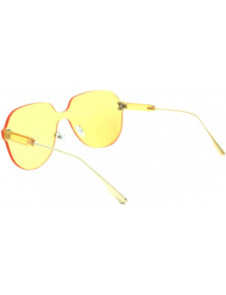 Oversized Womens Rimless Sunglasses Oversized Thick Lens Futuristic Shades UV 400 - Orange - C8194G7M8CZ $15.38