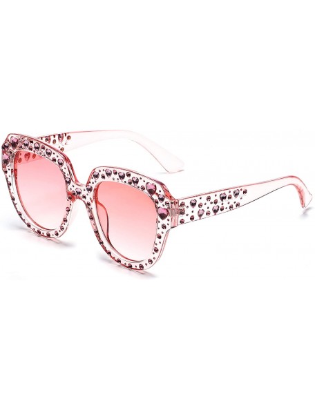 Round Round Cat Eye Fashion Designer Sunglasses for Women with UV Protection - Pink - CM18LRQTA84 $22.86