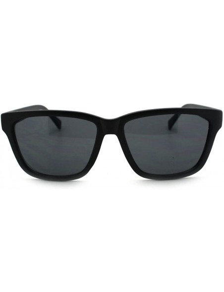 Square Hip Retro Modern Unisex Sunglasses Square Rectangular Frame - Matte Black - CW11RMGHYXN $11.13