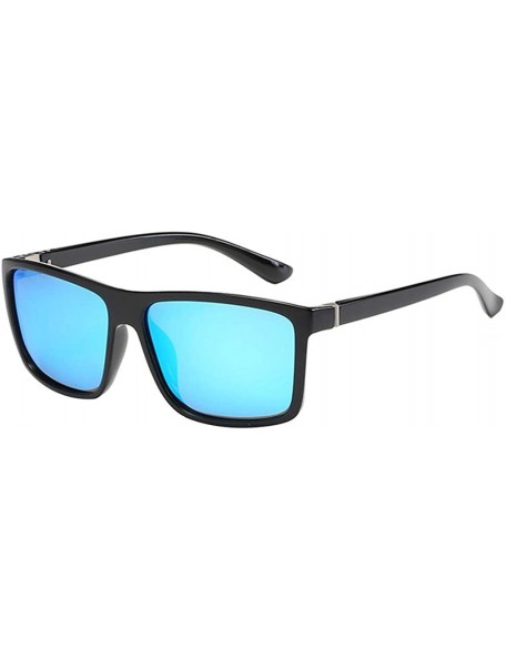 Semi-rimless Sunglasses for Men- Men's Polarized Square Aviator Sunglasses Classic Box Metal Frame for Cycling Driving - CN18...