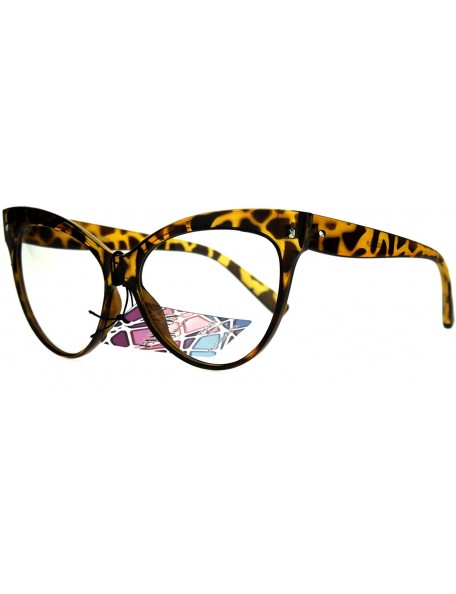 Oversized True Goth Cat Eye Clear Len Fashion Optical Eye Glasses - Yellow Tortoise - C6187K3359Z $12.08