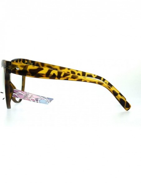 Oversized True Goth Cat Eye Clear Len Fashion Optical Eye Glasses - Yellow Tortoise - C6187K3359Z $12.08