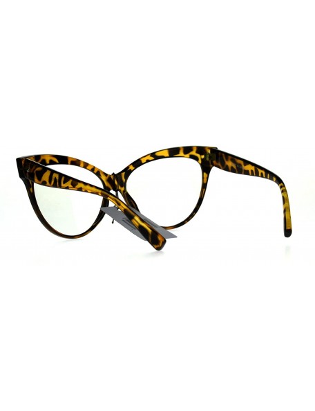 Oversized True Goth Cat Eye Clear Len Fashion Optical Eye Glasses - Yellow Tortoise - C6187K3359Z $12.08