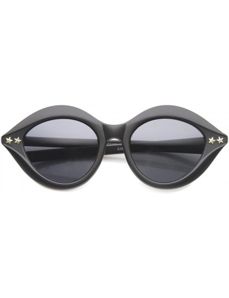 Cat Eye Womens Fashion Lips Cat Eye Mod Stars Sunglasses - Matte-black-gold Smoke - CY11XUNTIIL $10.25