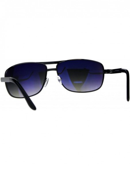 Oval Mens Fashion Sunglasses Metal Oval Rectangular Frame Navigator UV 400 - Gunmetal (Smoke) - CF18DS20XW8 $13.23