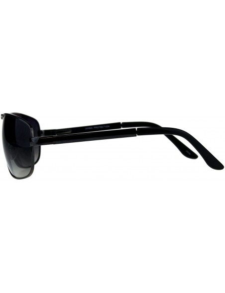 Oval Mens Fashion Sunglasses Metal Oval Rectangular Frame Navigator UV 400 - Gunmetal (Smoke) - CF18DS20XW8 $13.23