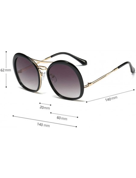 Oval irregular Eyewear Sunglasses Designer Transparent - Blue&brown - CG18X6NRCMZ $13.03
