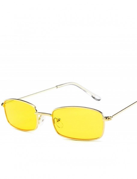 Square 2018 New Small Rectangle Retro Sunglasses Men Er Red Metal Frame Clear Lens Sun Glasses Women Unisex UV400 - C7 - C419...