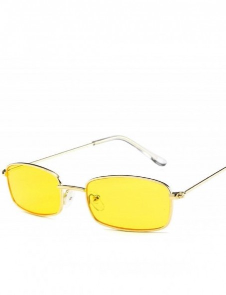 Square 2018 New Small Rectangle Retro Sunglasses Men Er Red Metal Frame Clear Lens Sun Glasses Women Unisex UV400 - C7 - C419...