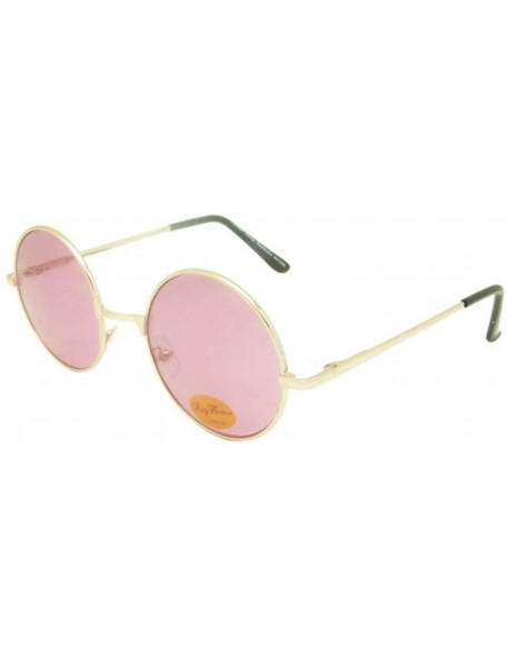Round LENNON Round Lens Metal Sunglasses - Pink - CI199U0N9L8 $11.83