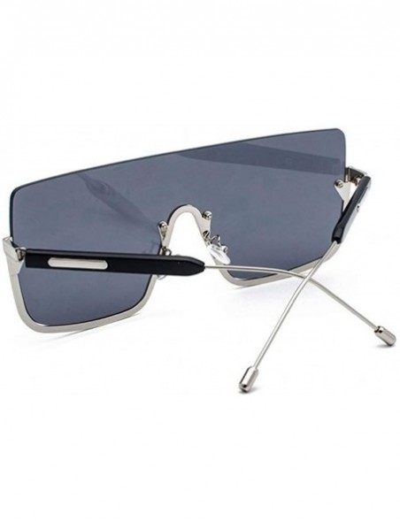 Square Sunglasses Women Oversized Half Frame Brand Designer Luxury Sun Glasses Square Unisex Retro Goggles Fashion - CQ198OCA...