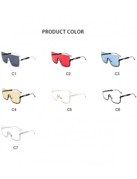 Square Sunglasses Women Oversized Half Frame Brand Designer Luxury Sun Glasses Square Unisex Retro Goggles Fashion - CQ198OCA...