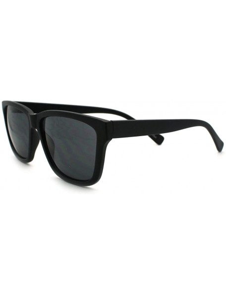 Square Hip Retro Modern Unisex Sunglasses Square Rectangular Frame - Matte Black - CW11RMGHYXN $11.13