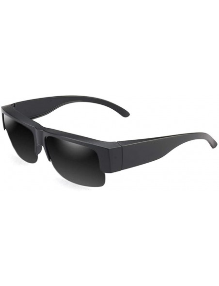 Wrap Polarized Sunglasses Wear Over Prescription Glasses Unisex Wrap Around Sun Glasses - Black - CT18S5N5DKI $15.82
