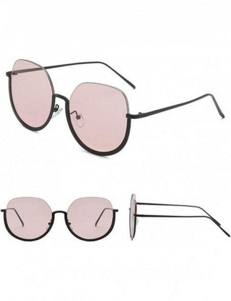 Rimless Irregular Semi-Rimless Sunglasses Lightweight UV400 Lens Glasses - Pink - C91903ZNQUK $10.59