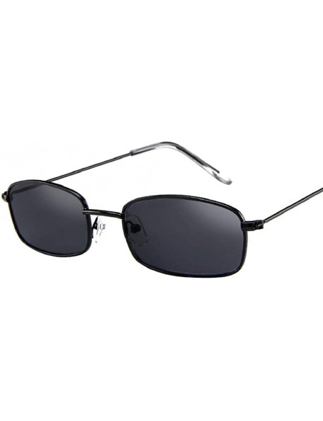 Square Vintage Glasses Women Man Square Shades Small Rectangular Frame Sunglasses - A - CC18RAXH8KO $11.20
