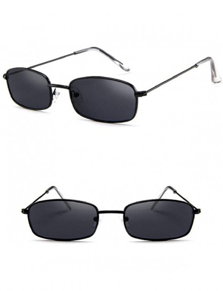 Square Vintage Glasses Women Man Square Shades Small Rectangular Frame Sunglasses - A - CC18RAXH8KO $11.20