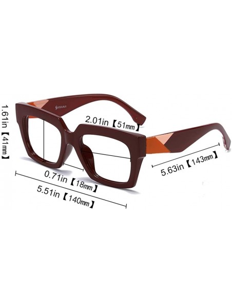 Butterfly Anti-Blue Blocker Light Square Reading Glasses w/Leopard Arms - Anti Blue - Red - CN18YREC7YW $15.58