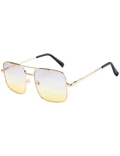 Aviator Classic Pilot Sunglasses for Women Men UV Polarized Pilot Military Style Sunglasses - Yellow - CS1947W6R4U $9.34