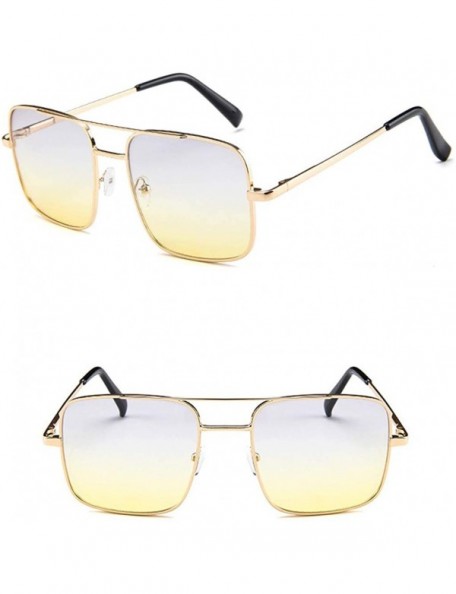 Aviator Classic Pilot Sunglasses for Women Men UV Polarized Pilot Military Style Sunglasses - Yellow - CS1947W6R4U $9.34