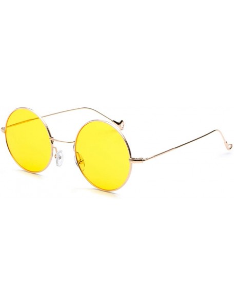 Round Design of Street Photo Glasses with Round Frame Individual Legs - 0017 golden Frame + Yellow Lenses C6 - CQ18OT3CNGY $1...