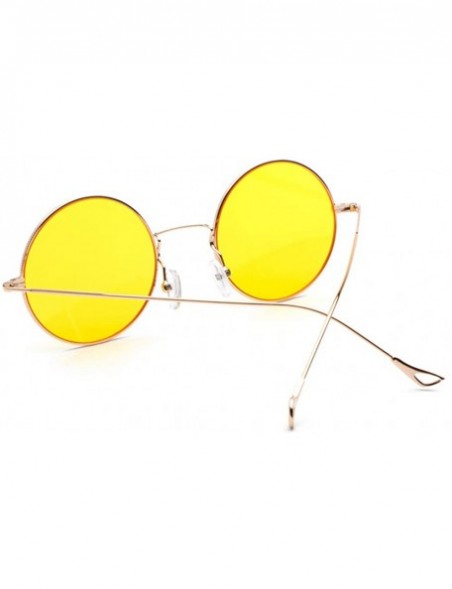 Round Design of Street Photo Glasses with Round Frame Individual Legs - 0017 golden Frame + Yellow Lenses C6 - CQ18OT3CNGY $1...