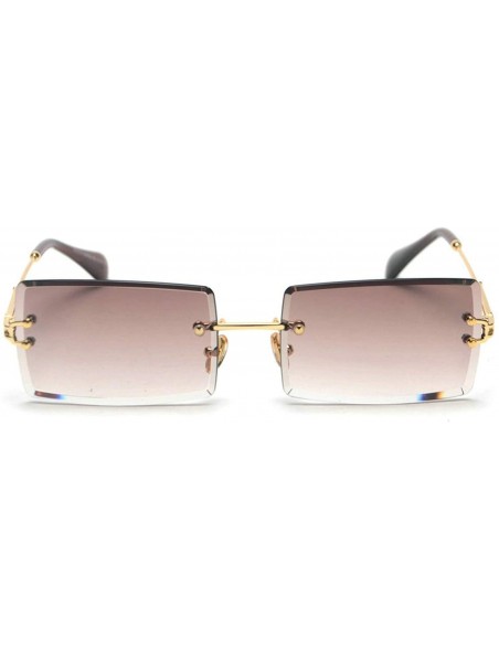 Oversized Women Men Summer Black Red Pink Small Rectangular Sun glasses For women UV400 - Tea - CX18W7UXRRZ $28.75