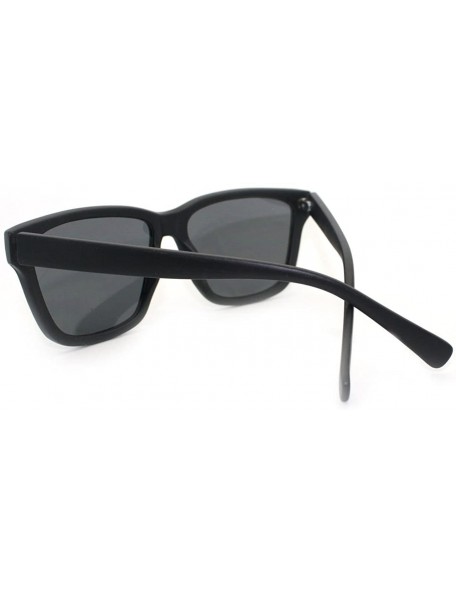 Square Hip Retro Modern Unisex Sunglasses Square Rectangular Frame - Matte Black - CW11RMGHYXN $11.13