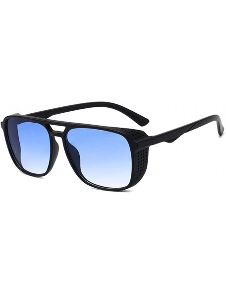 Oversized Sunglasses Iron Man with the same glasses men retro trend sunglasses - Black / Double Gray - CO190MOE78T $33.98