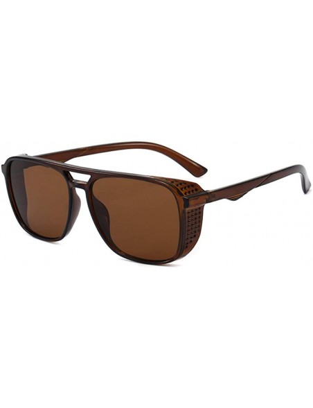 Oversized Sunglasses Iron Man with the same glasses men retro trend sunglasses - Black / Double Gray - CO190MOE78T $33.98