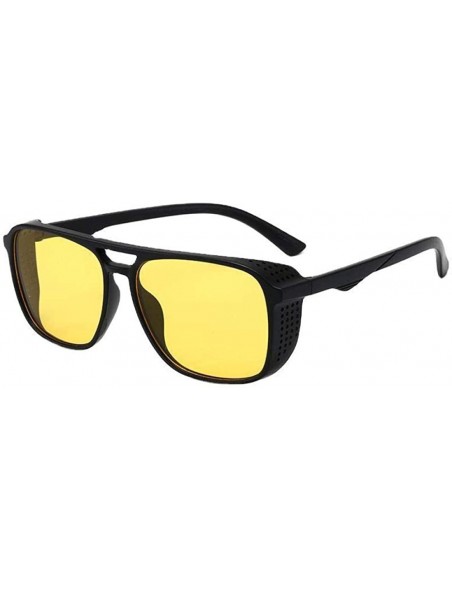 Oversized Sunglasses Iron Man with the same glasses men retro trend sunglasses - Black / Double Gray - CO190MOE78T $33.98