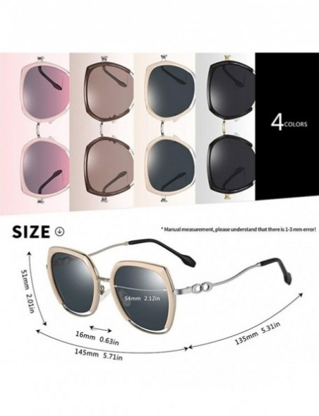 Oversized Women Square Polarized Sunglasses Oversized Driving Sun glasses For Ladies Travel Goggle UV400 - C2pink - C7199HRLH...