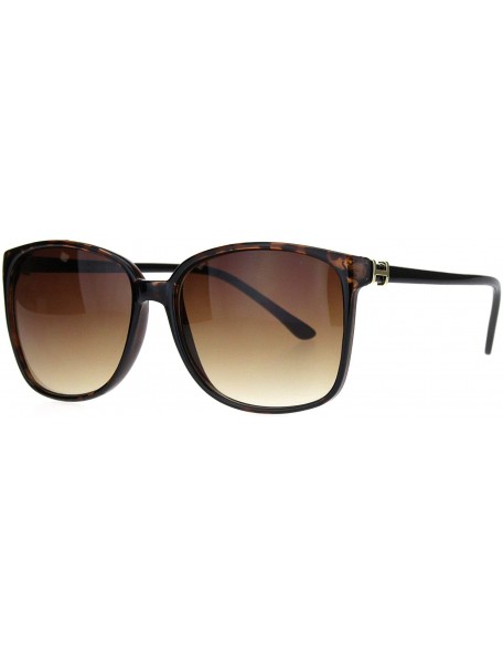 Rectangular Womens Elegant Rectangular Thin Plastic Boyfriend Sunglasses - Tortoise Brown - C418Q0CGGO6 $10.24