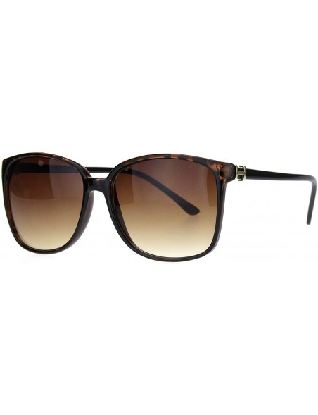 Rectangular Womens Elegant Rectangular Thin Plastic Boyfriend Sunglasses - Tortoise Brown - C418Q0CGGO6 $10.24