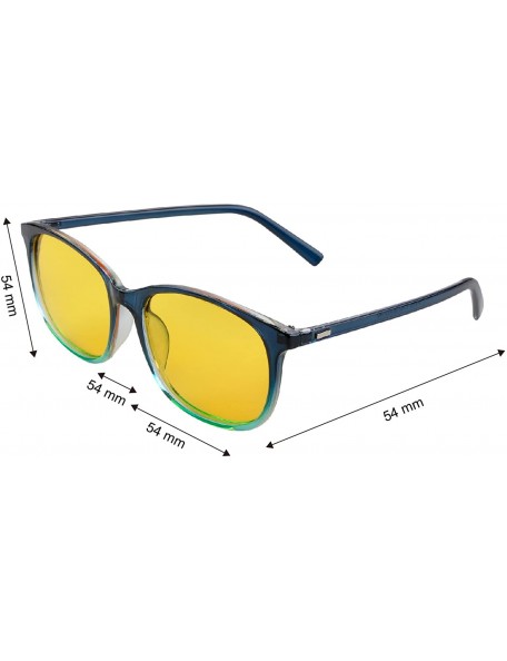 Oval Night Driving Glasses Anti Glare Polarized Safety Glasse - Blue - C8192OGH6C8 $12.61