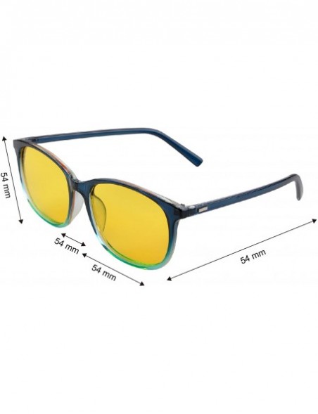 Oval Night Driving Glasses Anti Glare Polarized Safety Glasse - Blue - C8192OGH6C8 $12.61