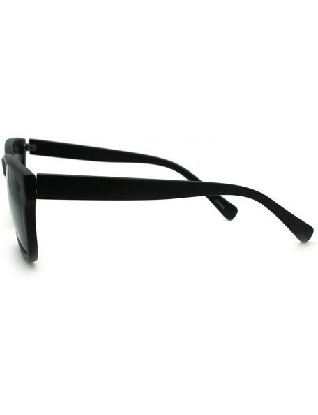 Square Hip Retro Modern Unisex Sunglasses Square Rectangular Frame - Matte Black - CW11RMGHYXN $11.13